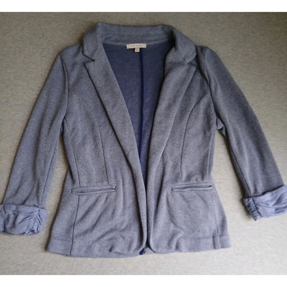 Skies Are Blue Blazer Small Open Front Knit Work Career Corp Office Layers Prepp